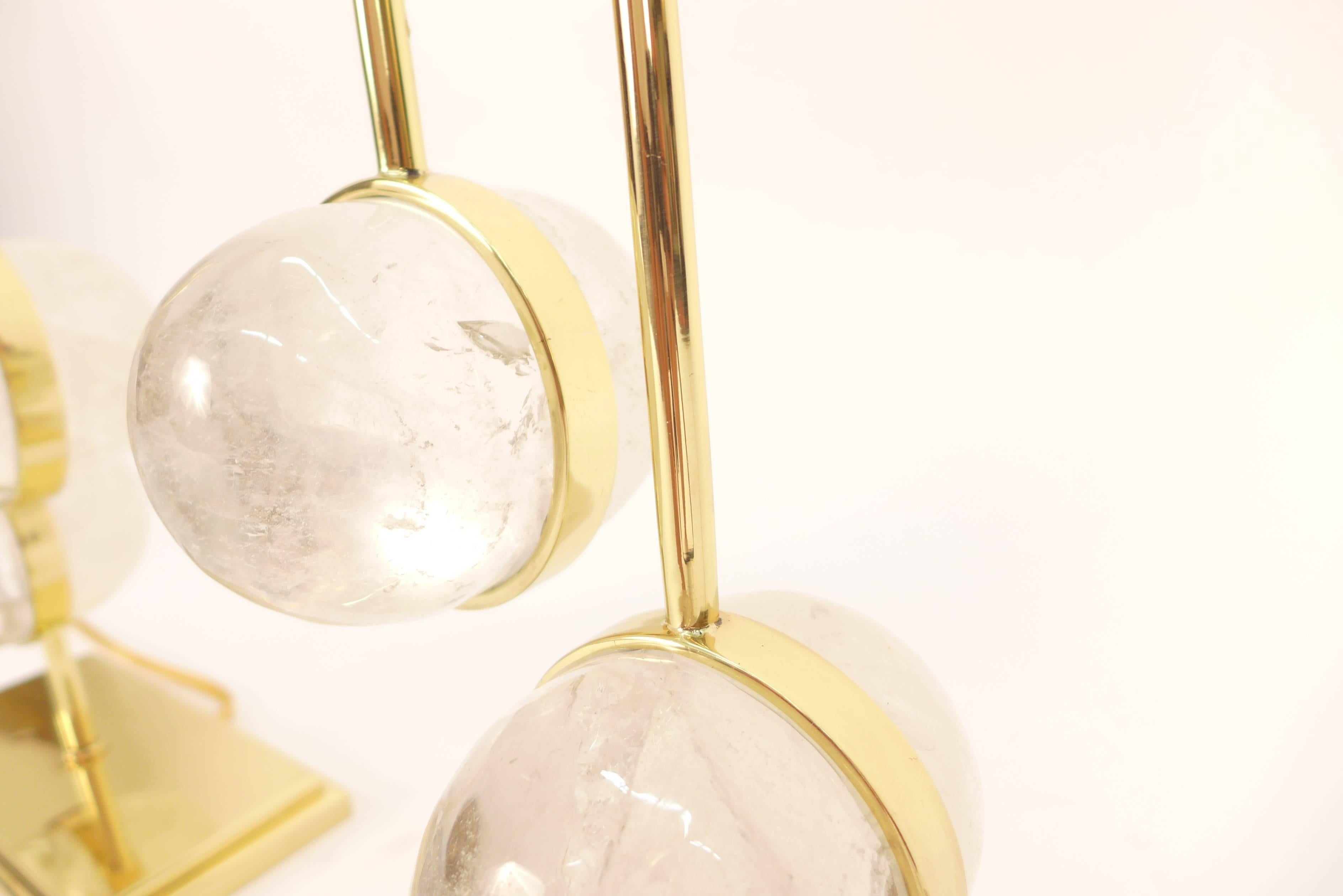 Paar Bergkristall-Tischlampen „Flux“ (Moderne der Mitte des Jahrhunderts) im Angebot