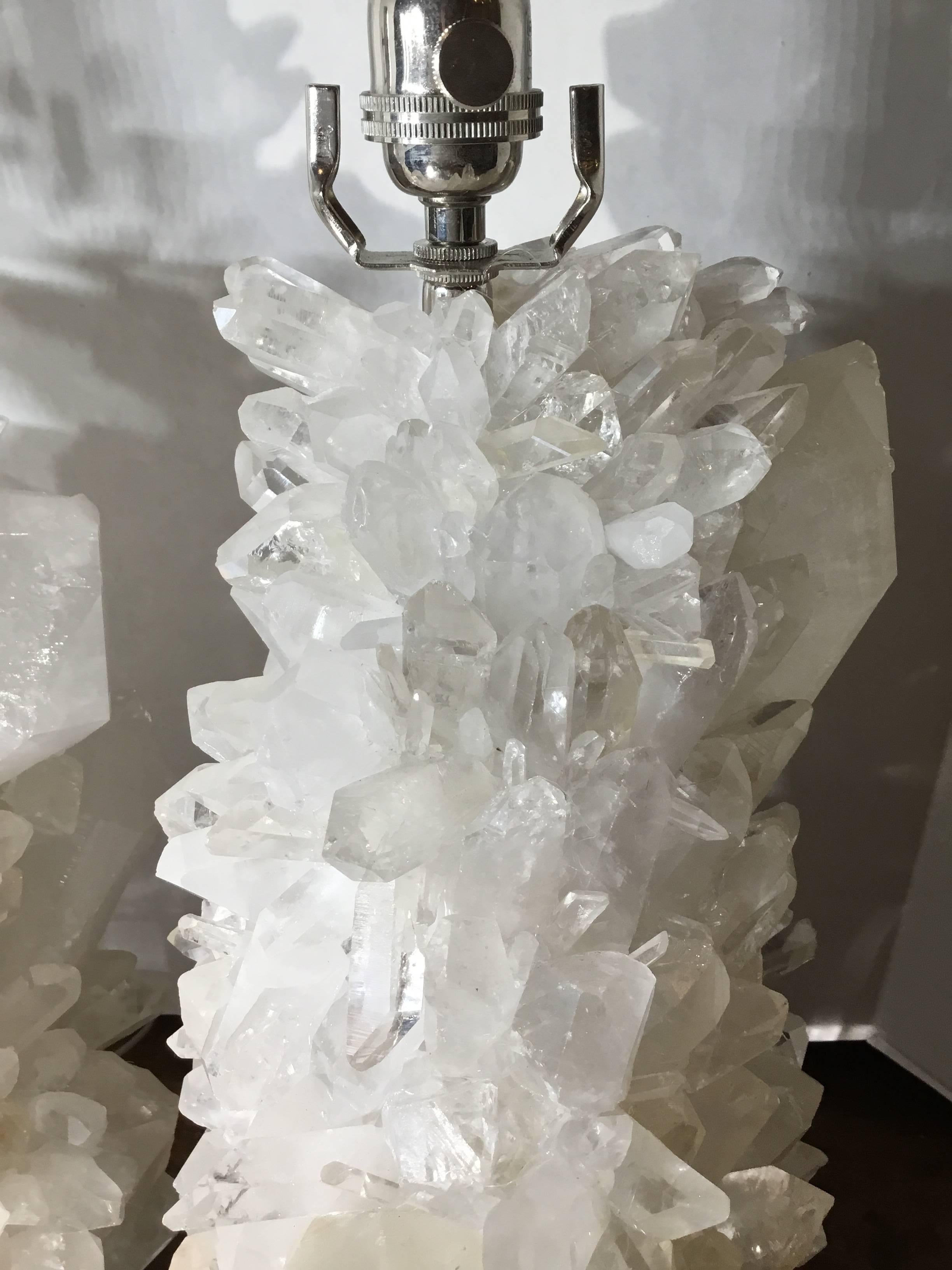 Pair of Rock Crystal Table Lamps 4