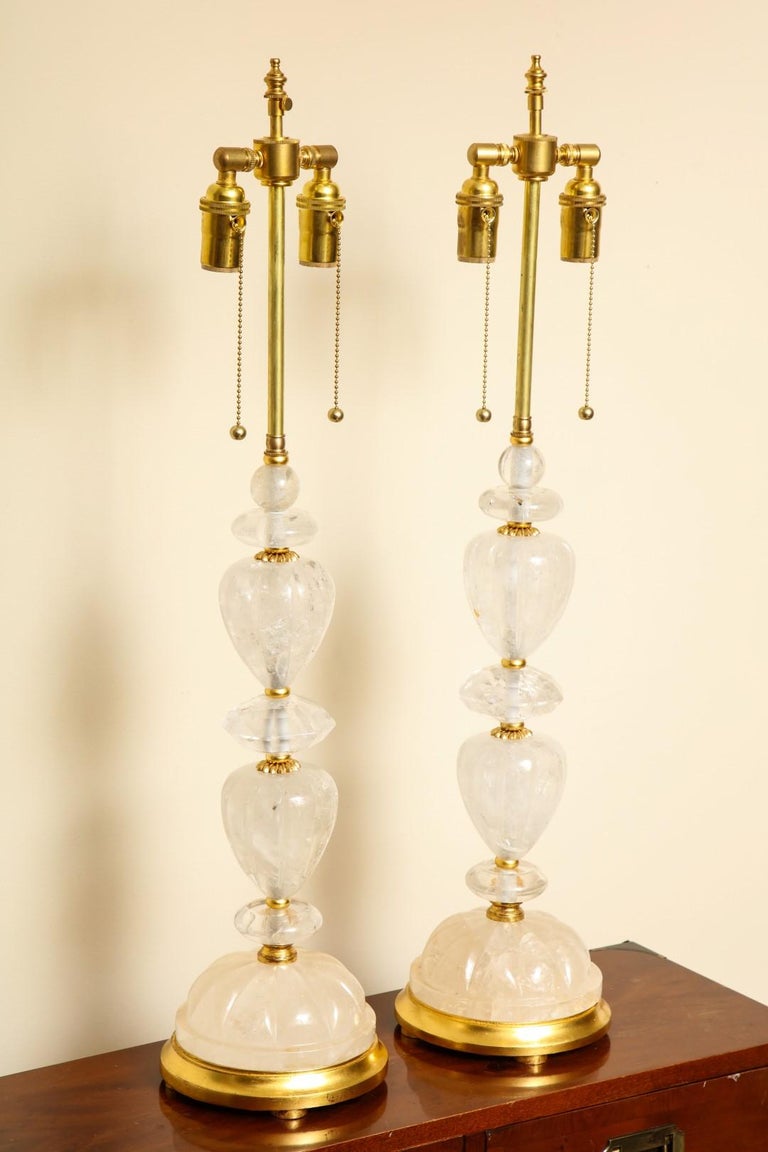 Pair of Rock Crystal Table Lamps For Sale at 1stdibs