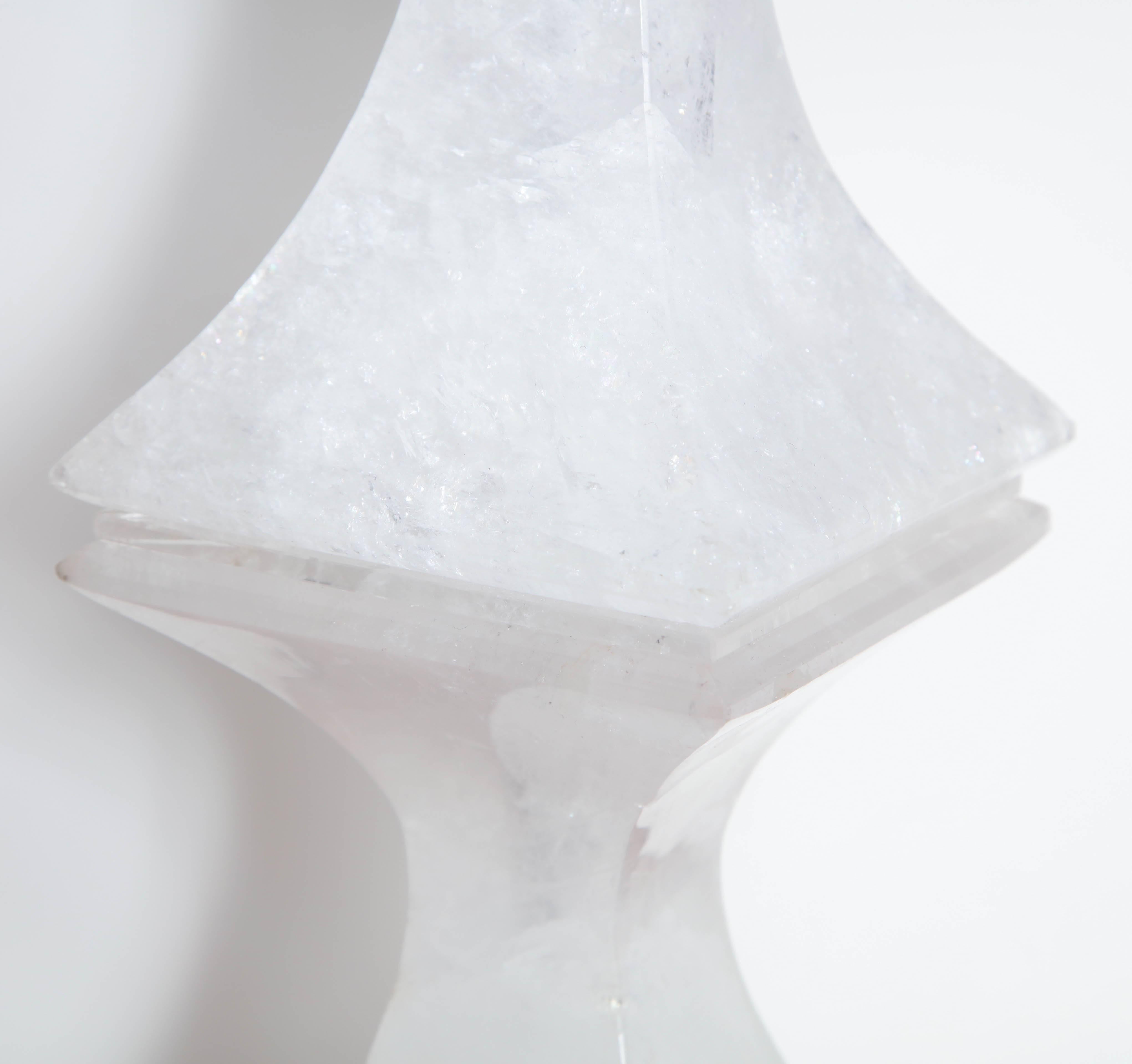 Contemporary Pair of Rock Crystal Table Lamps