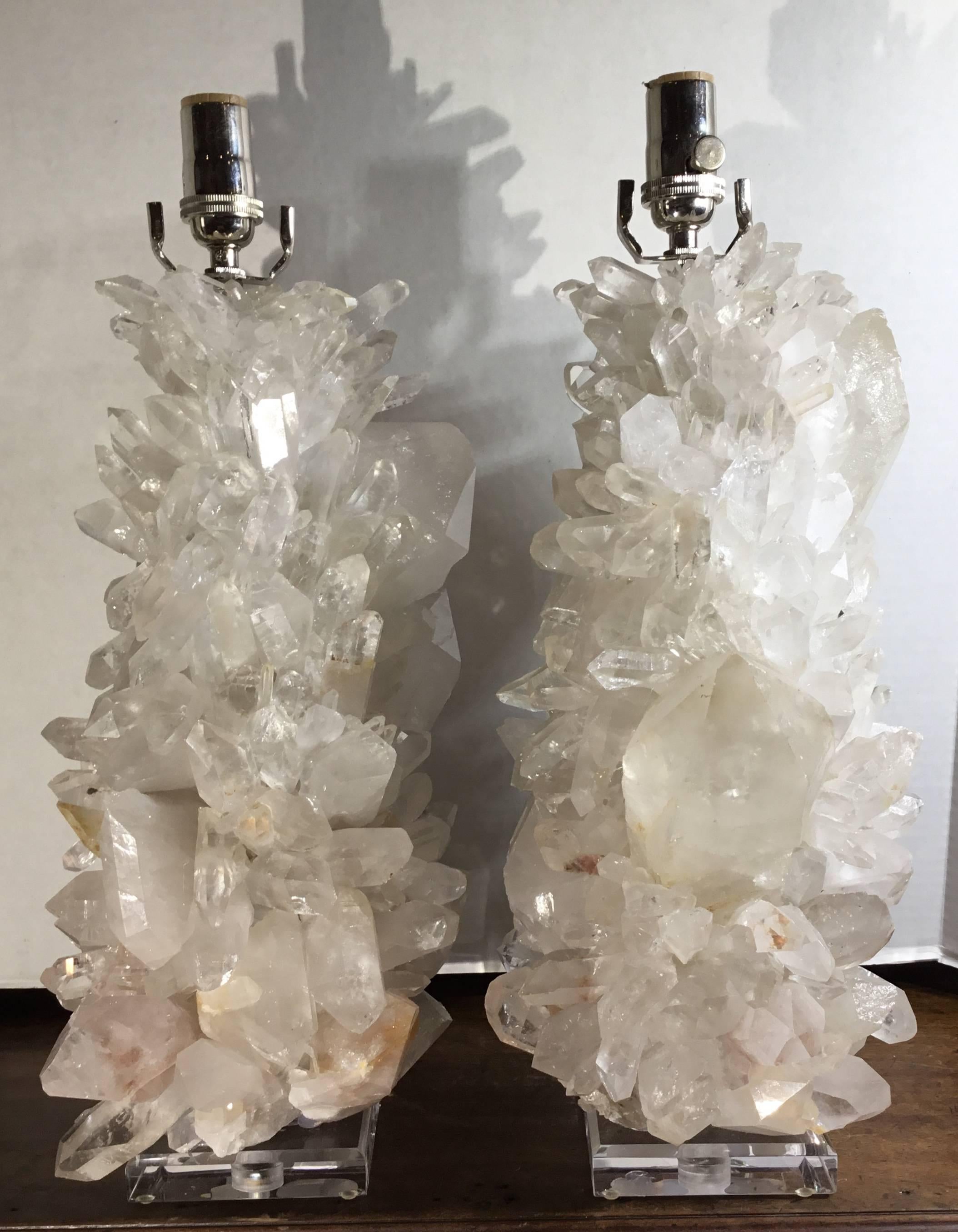 Pair of Rock Crystal Table Lamps 1