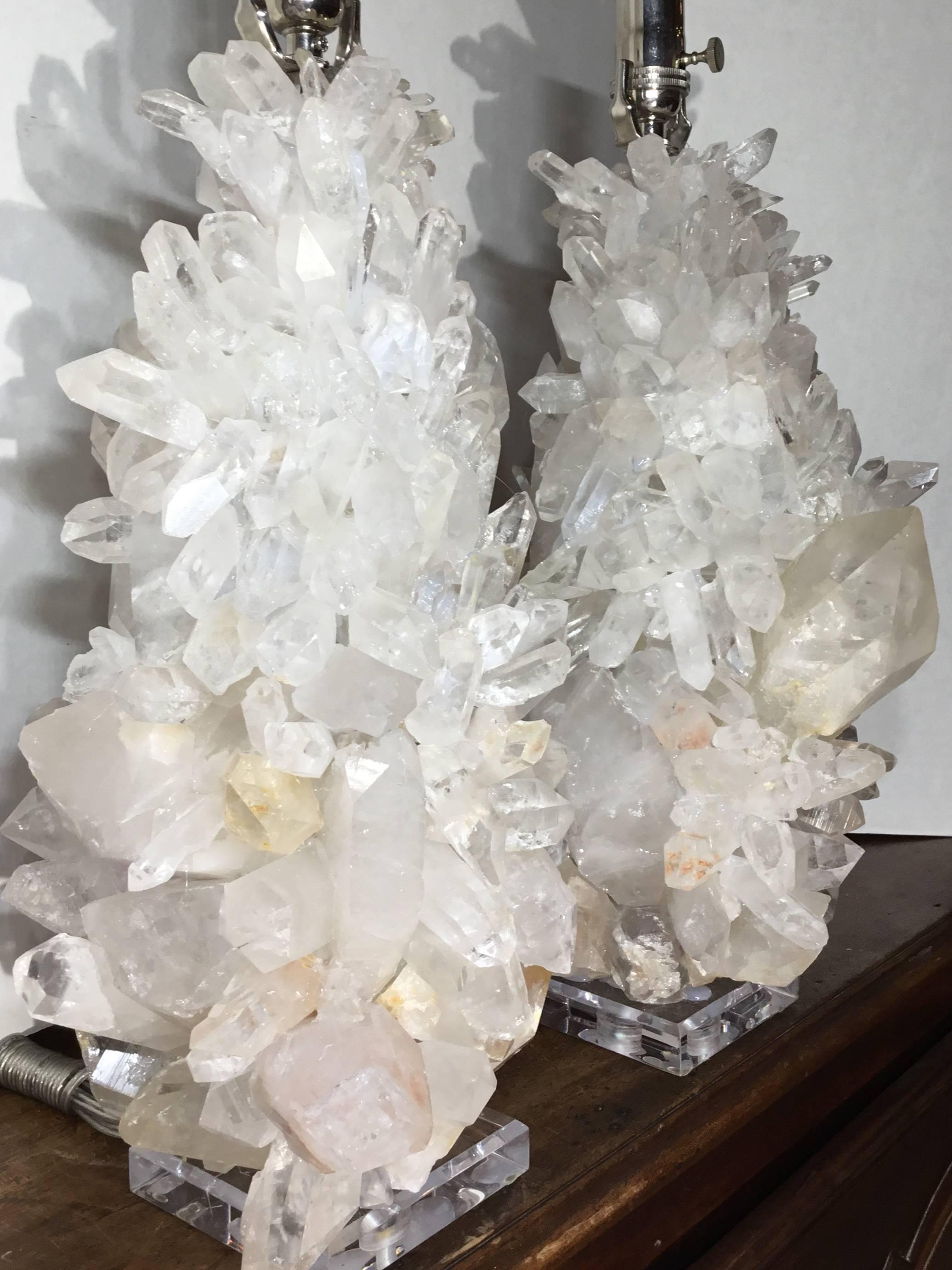 Pair of Rock Crystal Table Lamps 2