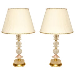 Pair of Rock Crystal Table Lamps