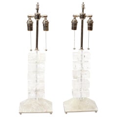 Pair of Rock Crystal Table Lamps