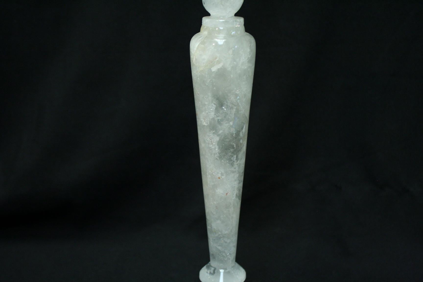 Pair of Rock Crystal Tall Candlesticks 2