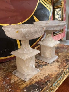 Pair of Rock Crystal Tazzas from Brazil