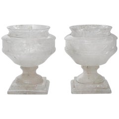 Pair of Rock Crystal Urns