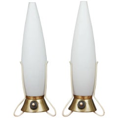 Paar „Rocket“-Nachttischlampen aus den 1950er Jahren