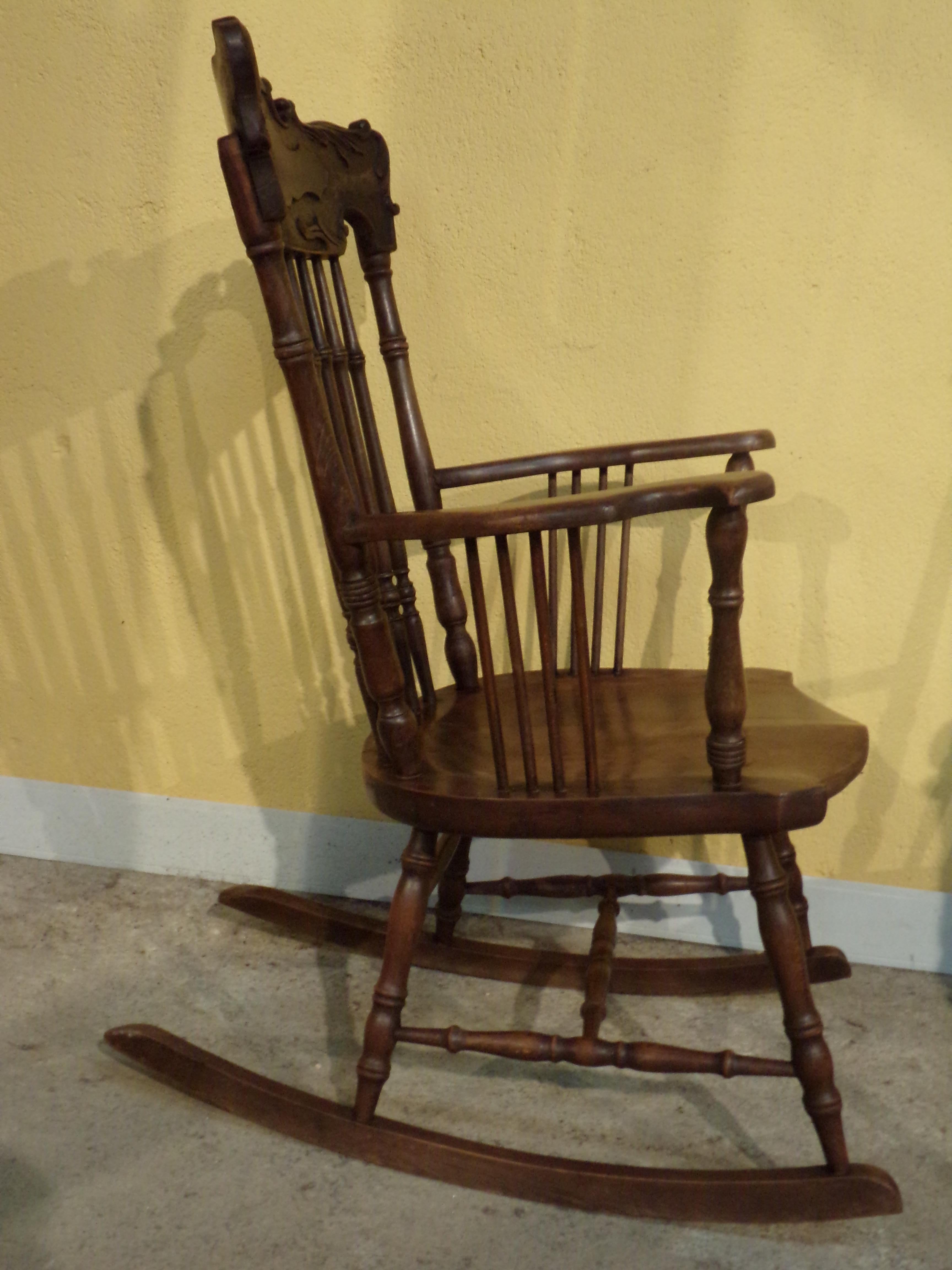 Country Pair of Rocking Armchairs C1900 For Sale