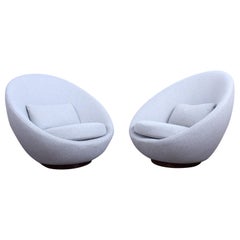 Pair of Rocking Swivel Chairs by Milo Baughman