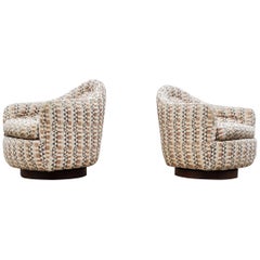 Pair of Rocking Swivel Chairs by Milo Baughman