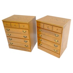 Pair of Rocksolid Maple 3 Drawers Bachelors Chests Dresser MINT