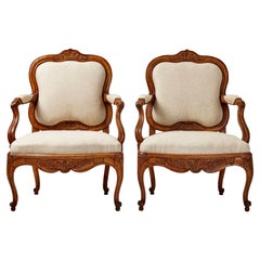 Pair of Rococo Armchairs Made Around, 1760