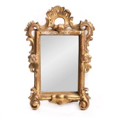 Pair of Rococo Mirrors, Carved Wood Frame, Gilt, 18th Century