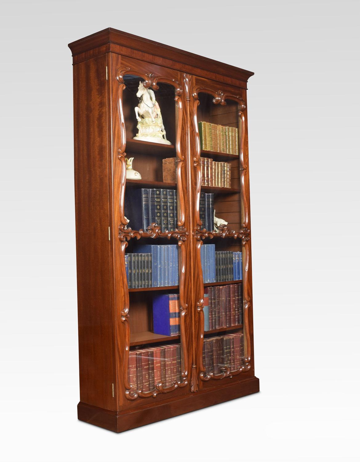 Pair of Rococo Revival Mahogany Bookcases 4