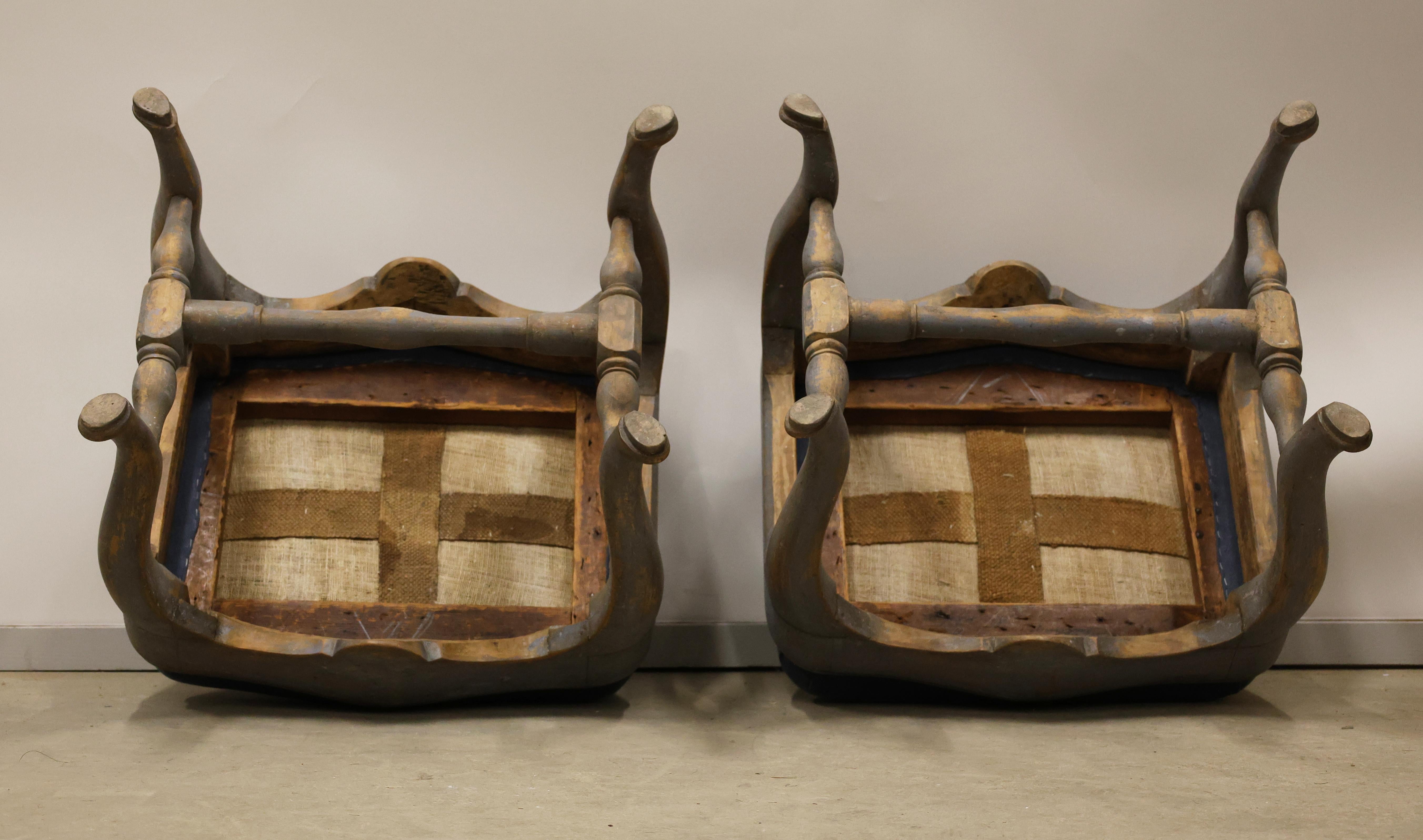 XVIIIe siècle et antérieur Paire de tabourets rococo en vente