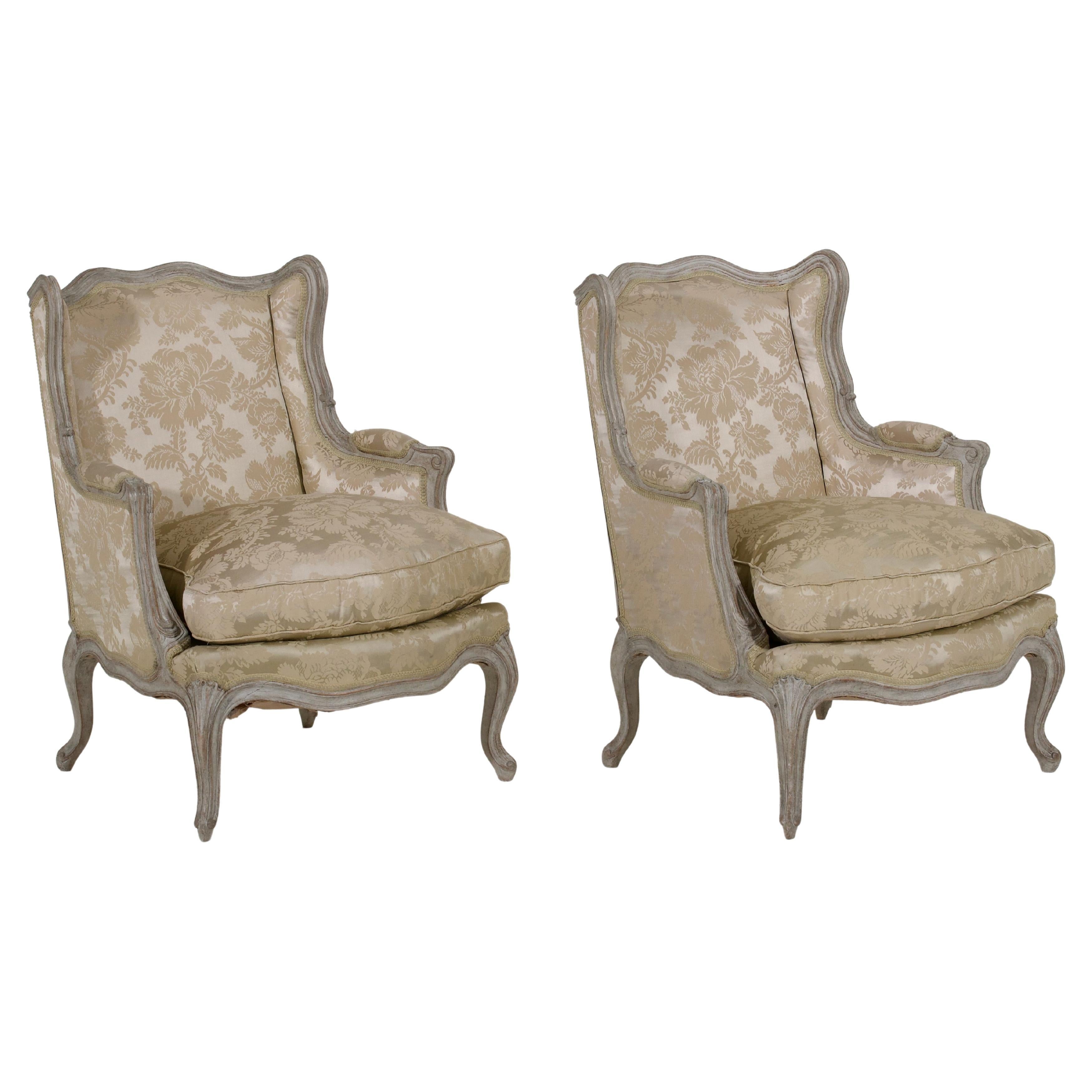 Pair of Rococo Style Armchairs, circa 100 Years Old For Sale