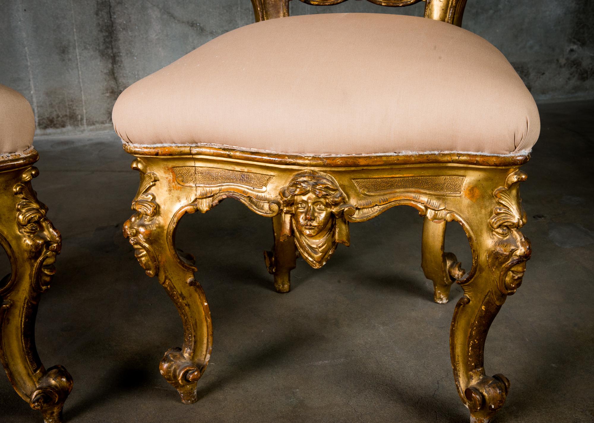 19th Century Pair of Rococo Style Chairs
