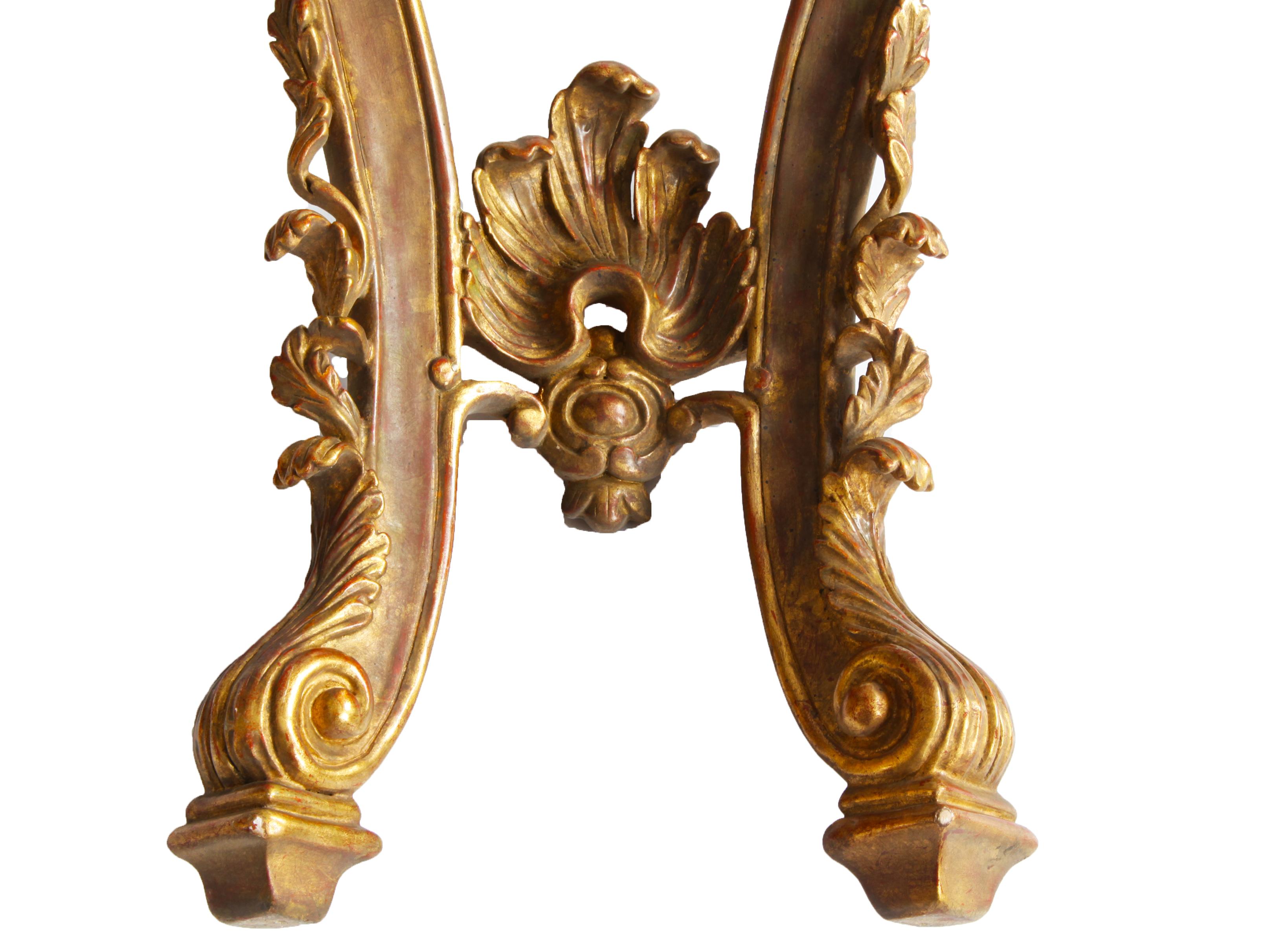 Contemporary Pair of Rococo Style Giltwood Consoles Reproduced by La Maison London