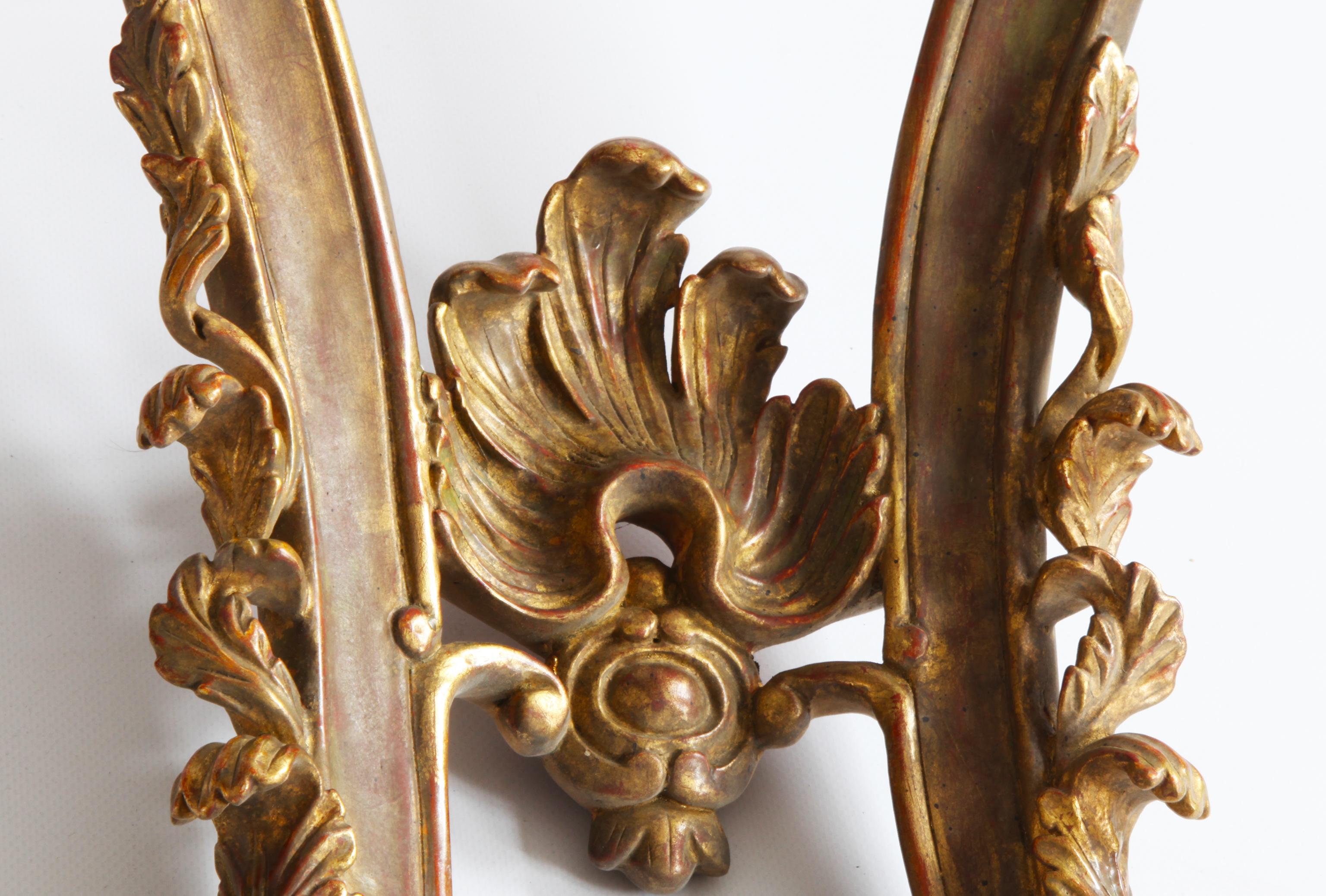 Pair of Rococo Style Giltwood Consoles Reproduced by La Maison London 1