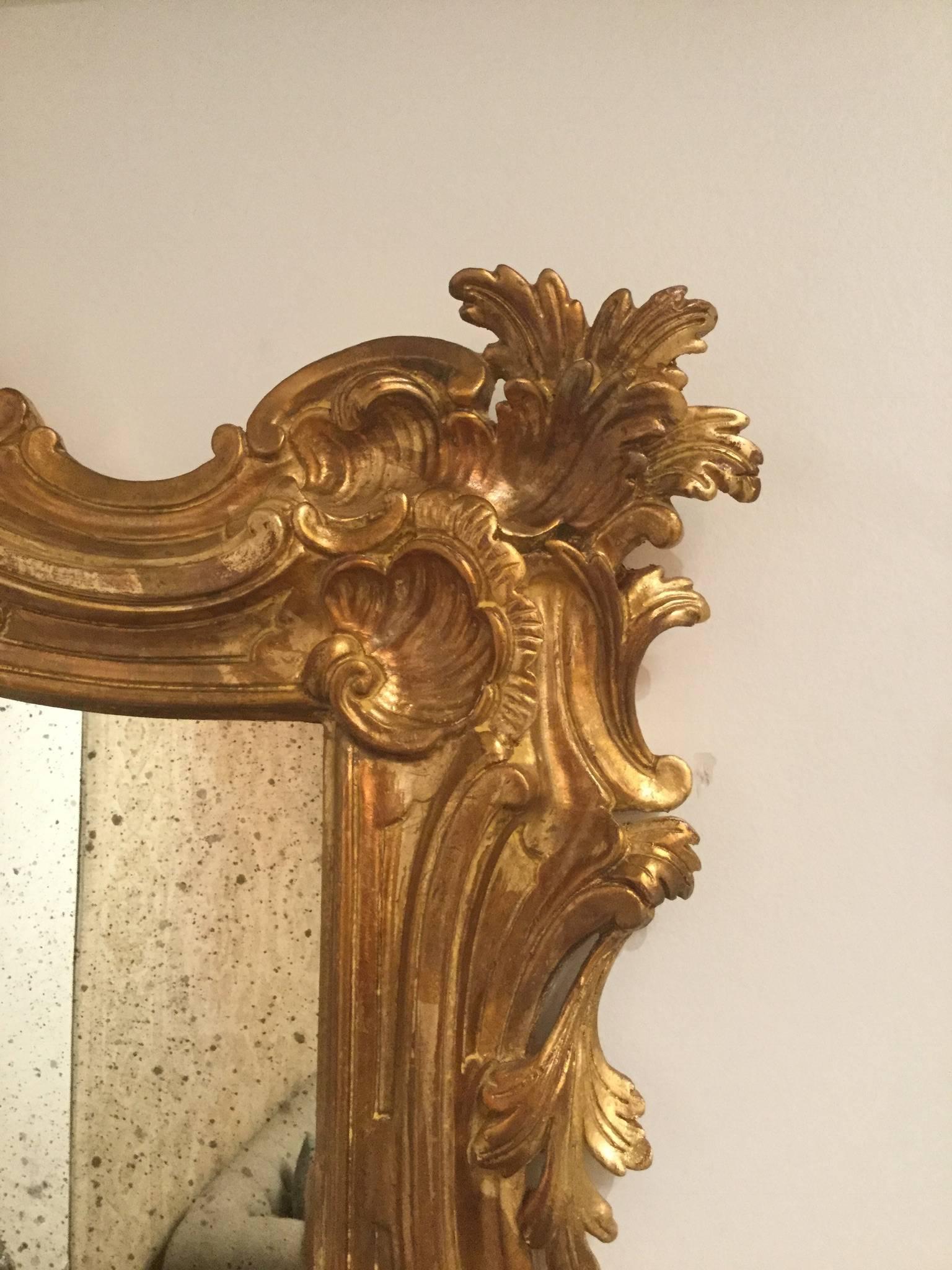 Italian Pair of Hand Carved Rococo Gold Gilt Mirrors - FREE LOCAL DELIVERY