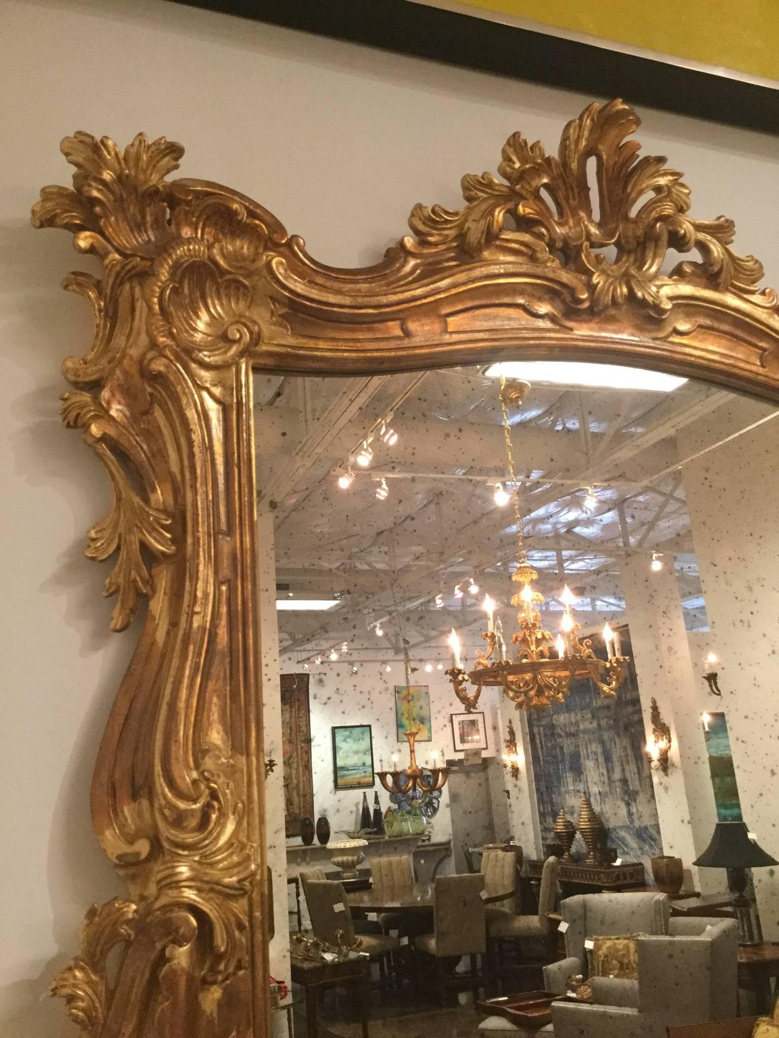 Hand-Carved Pair of Hand Carved Rococo Gold Gilt Mirrors - FREE LOCAL DELIVERY
