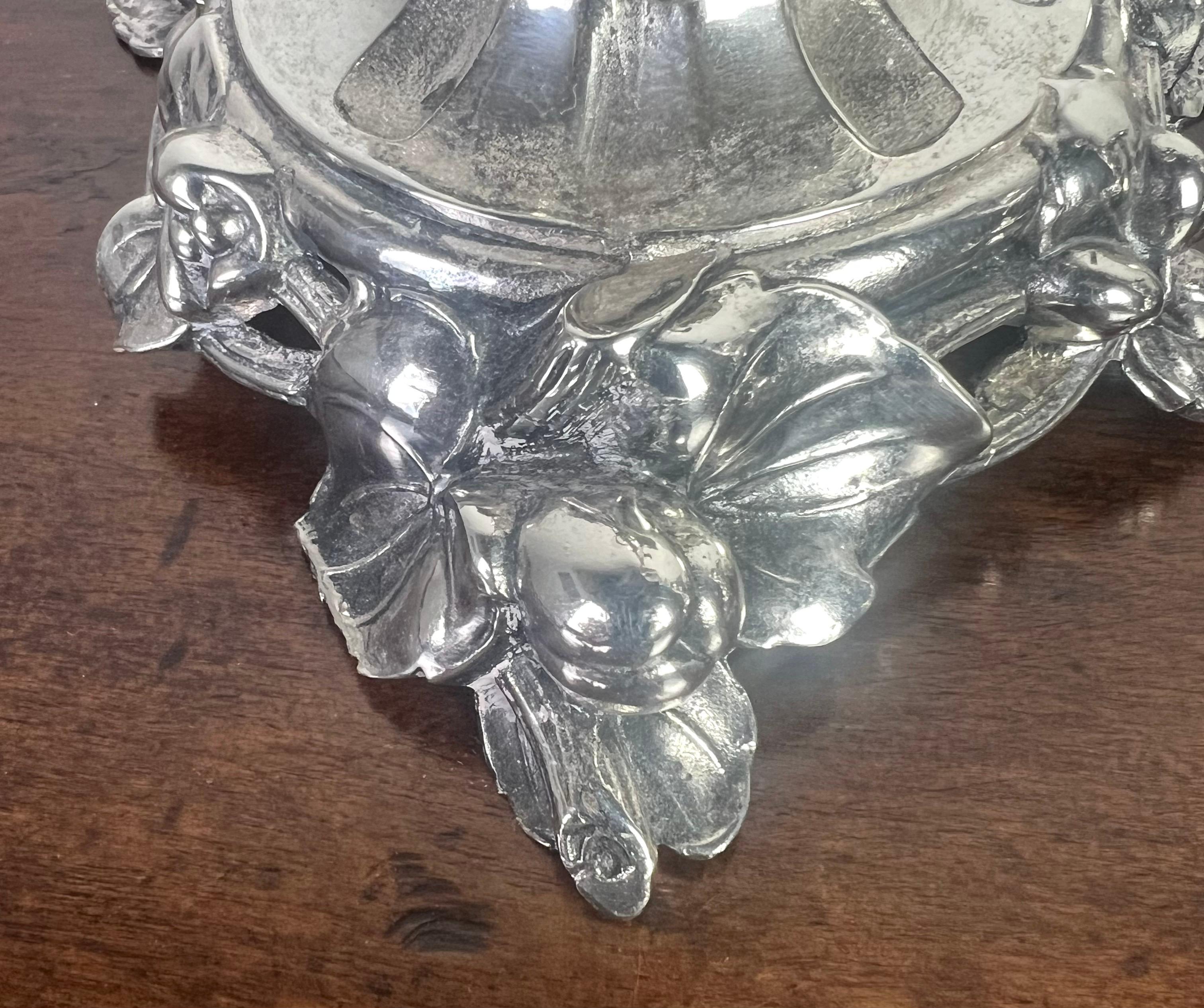 Pair of Rococo Style Silver Cherub Candlesticks-Early 20th Century In Good Condition In Los Angeles, CA