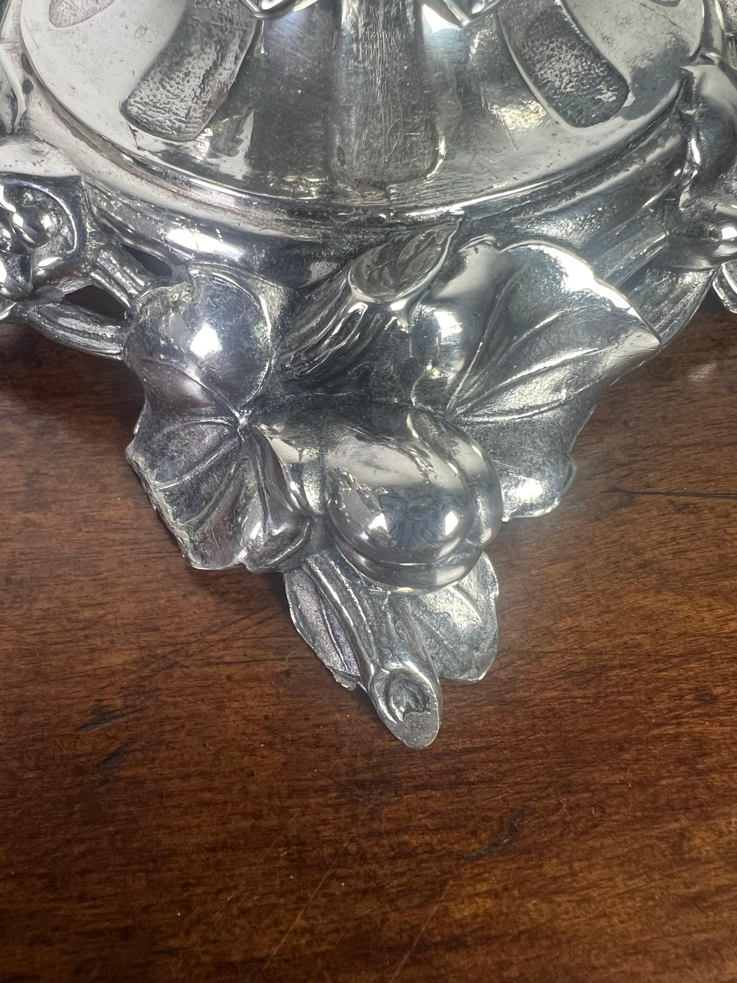 Pair of Rococo Style Silver Cherub Candlesticks-Early 20th Century 4