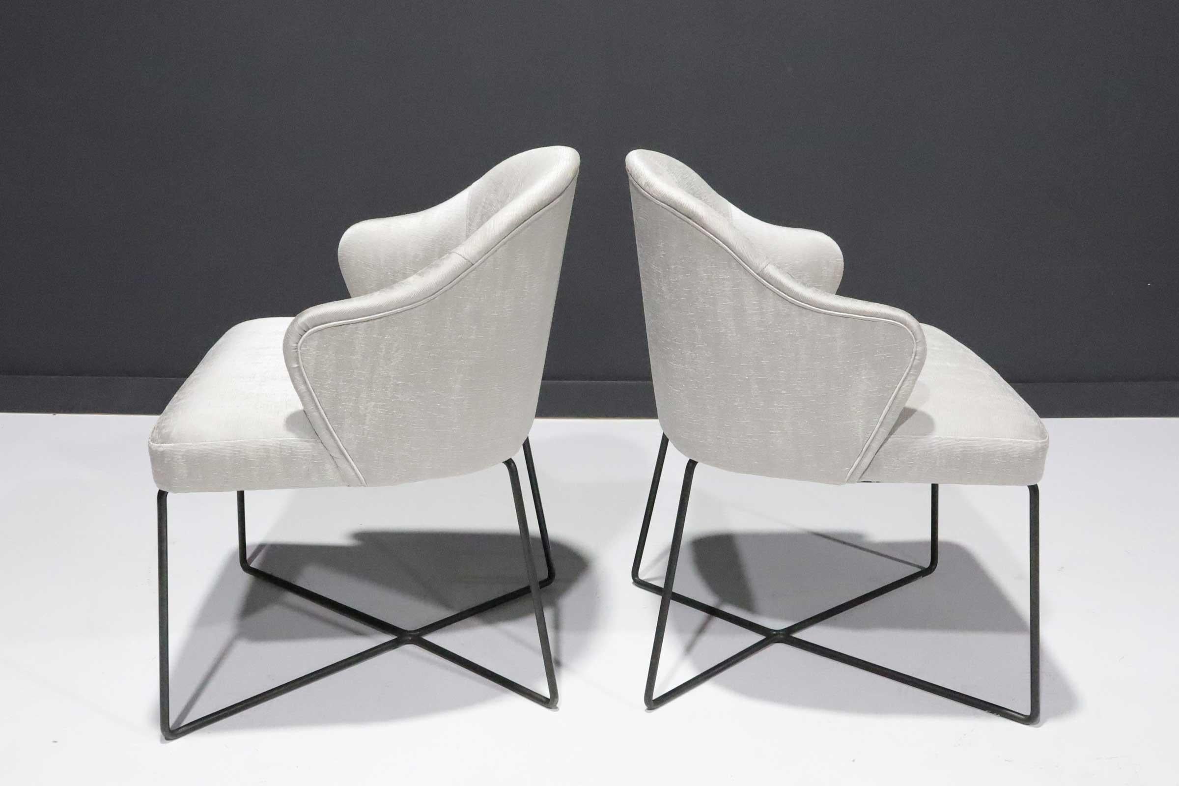 Modern Pair of Rodolfo Dordoni for Minotti Leslie Dining or Side Chairs
