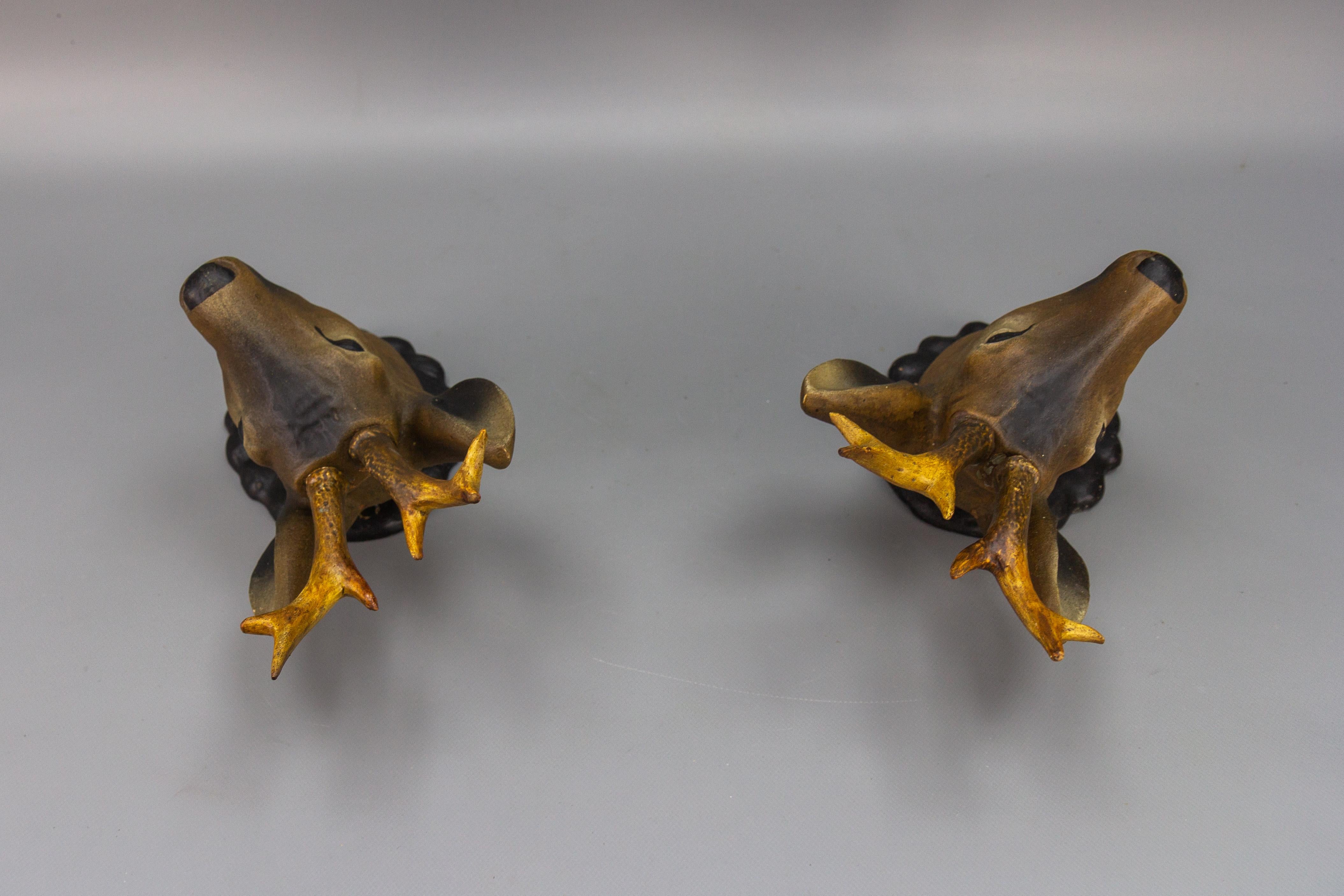 Pair of Roe Deer Heads, Wall Decoration, Germany, 1930s For Sale 7