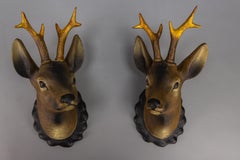 Pair of Roe Deer Heads, Wall Decoration, Germany, 1930s