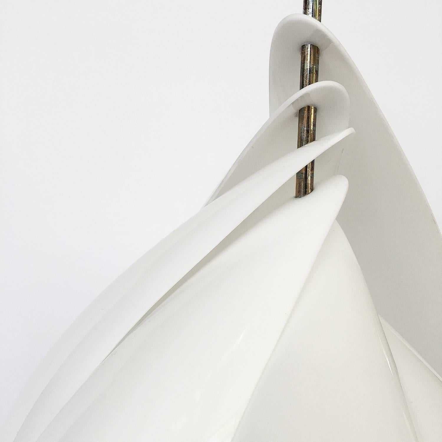 Brass Pair of Roger Rougier Acrylic Twist Spiral Table Lamps