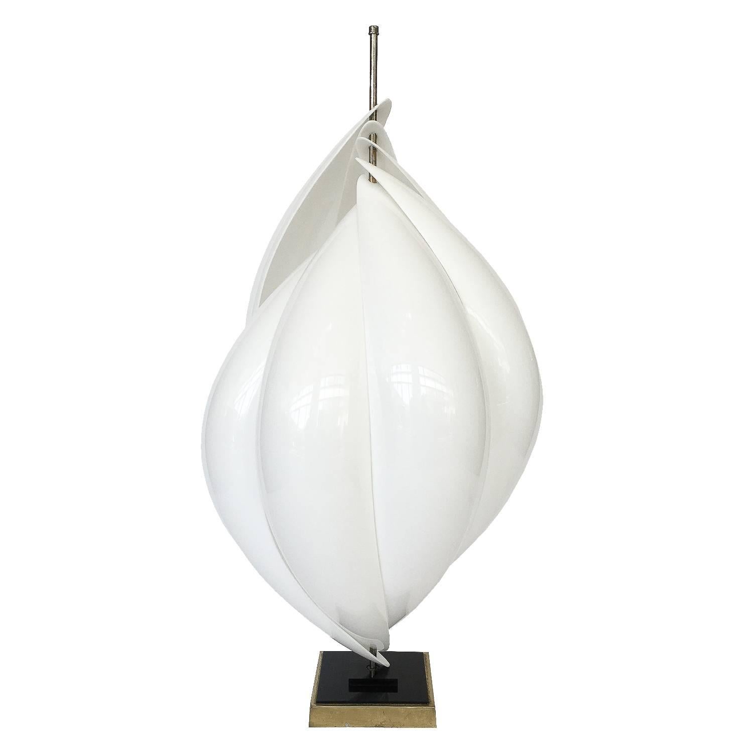 Pair of Roger Rougier Acrylic Twist Spiral Table Lamps 2