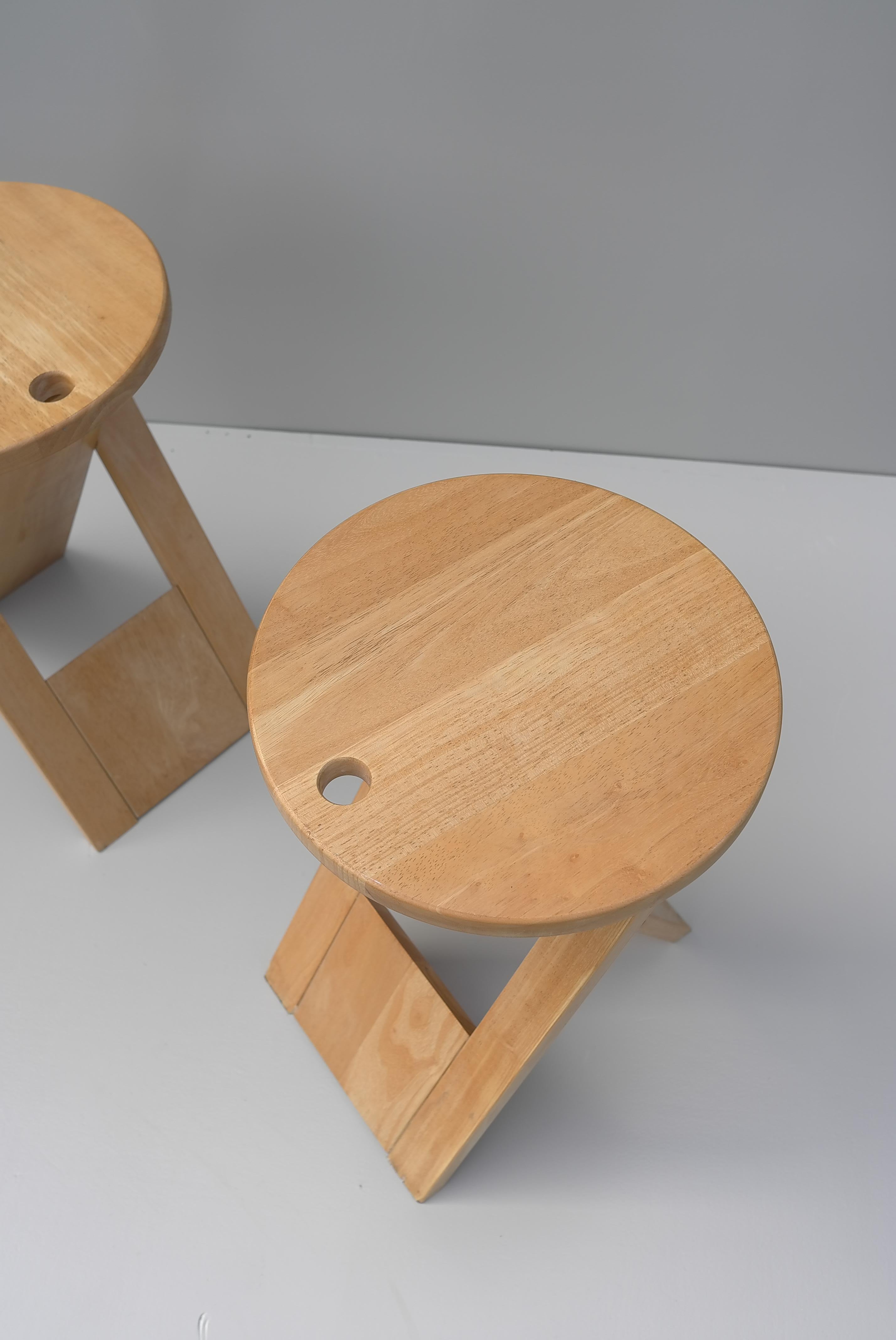 small wooden folding stool