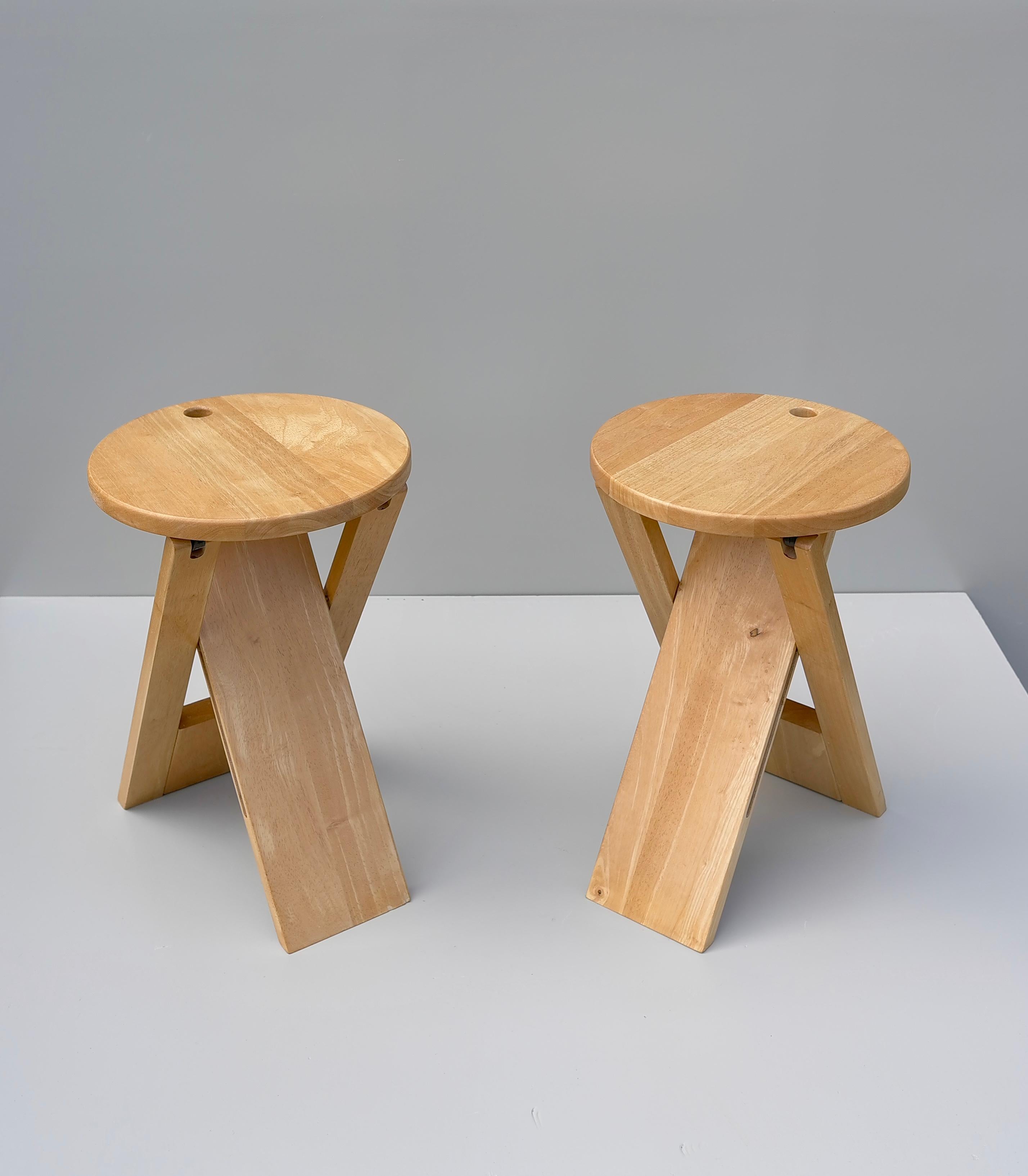 Late 20th Century Pair of Roger Tallon Ts Foldable Stools for Sentou, Mid-Century France 1970’s For Sale