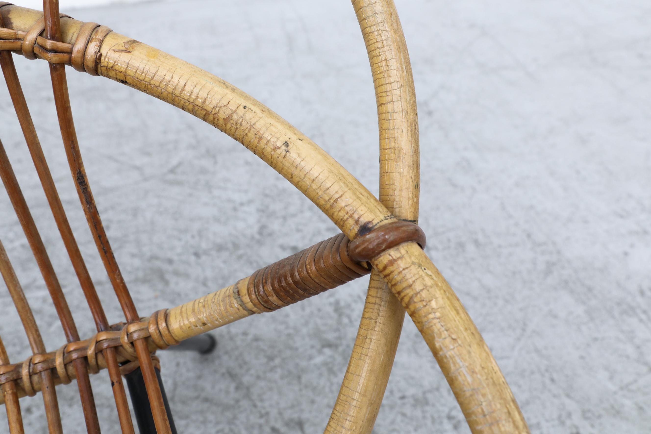Pair of Rohe Noordwolde Bamboo Hoop Chairs with Black Tubular Legs 9