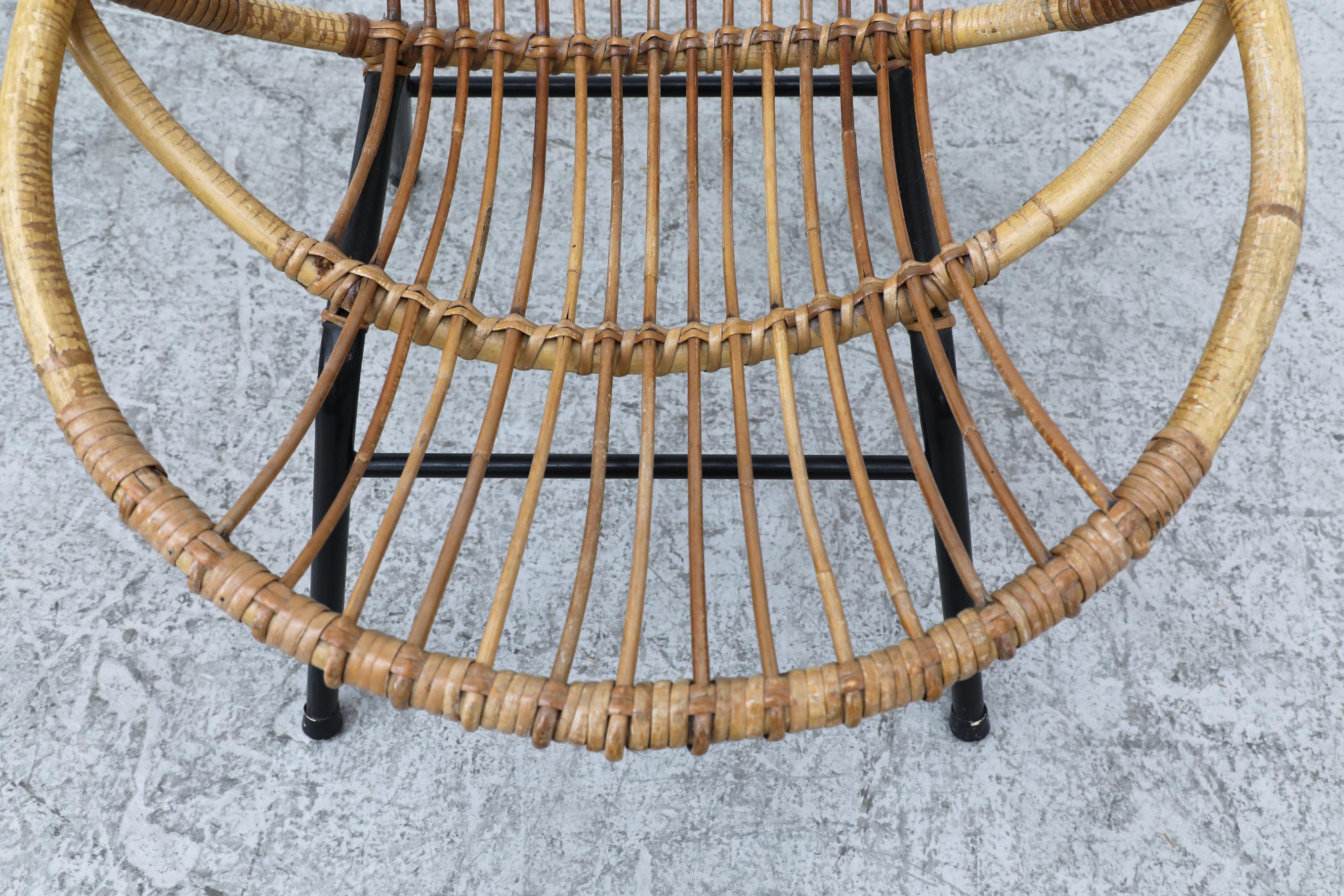 Pair of Rohe Noordwolde Bamboo Hoop Chairs with Black Tubular Legs 12