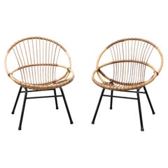 Pair of Rohe Noordwolde Bamboo Hoop Chairs