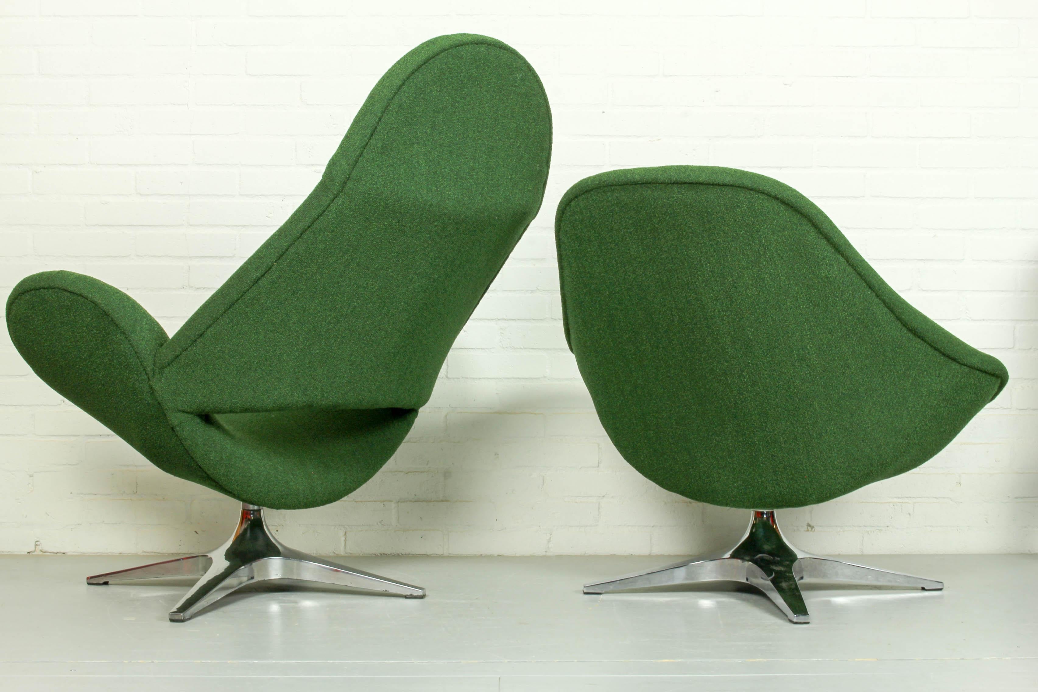20th Century Pair of Rohe Noordwolde Lounge Chair with Aluminium Crossfoot, 1960s