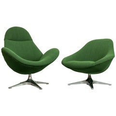Pair of Rohe Noordwolde Lounge Chair with Aluminium Crossfoot, 1960s