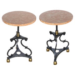 Paire de tables à boire en marbre Rojo