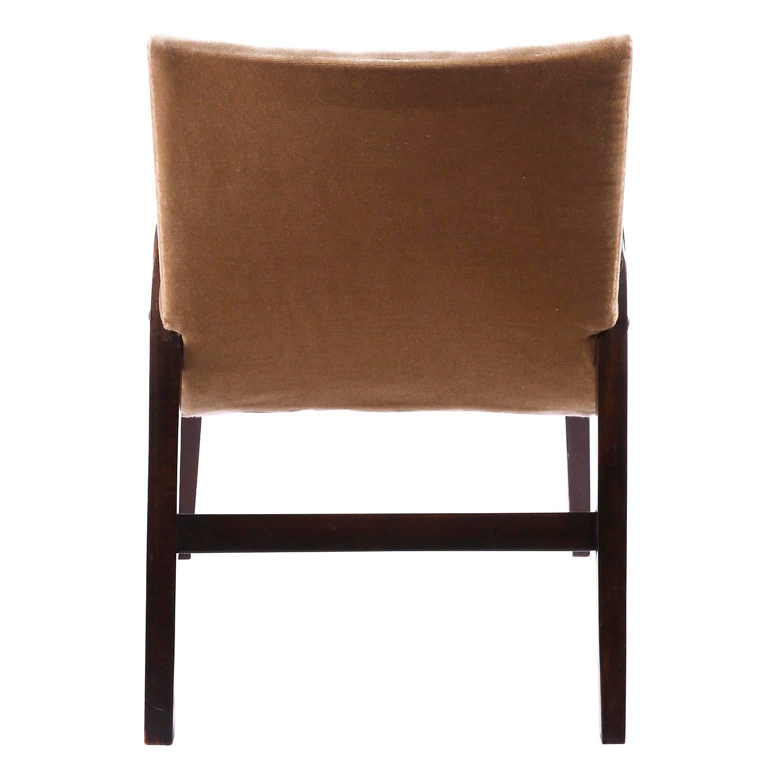 Paire de fauteuils de salon Roland Rainer, Cafe Ritter, bois de velours, années 1950 en vente 5