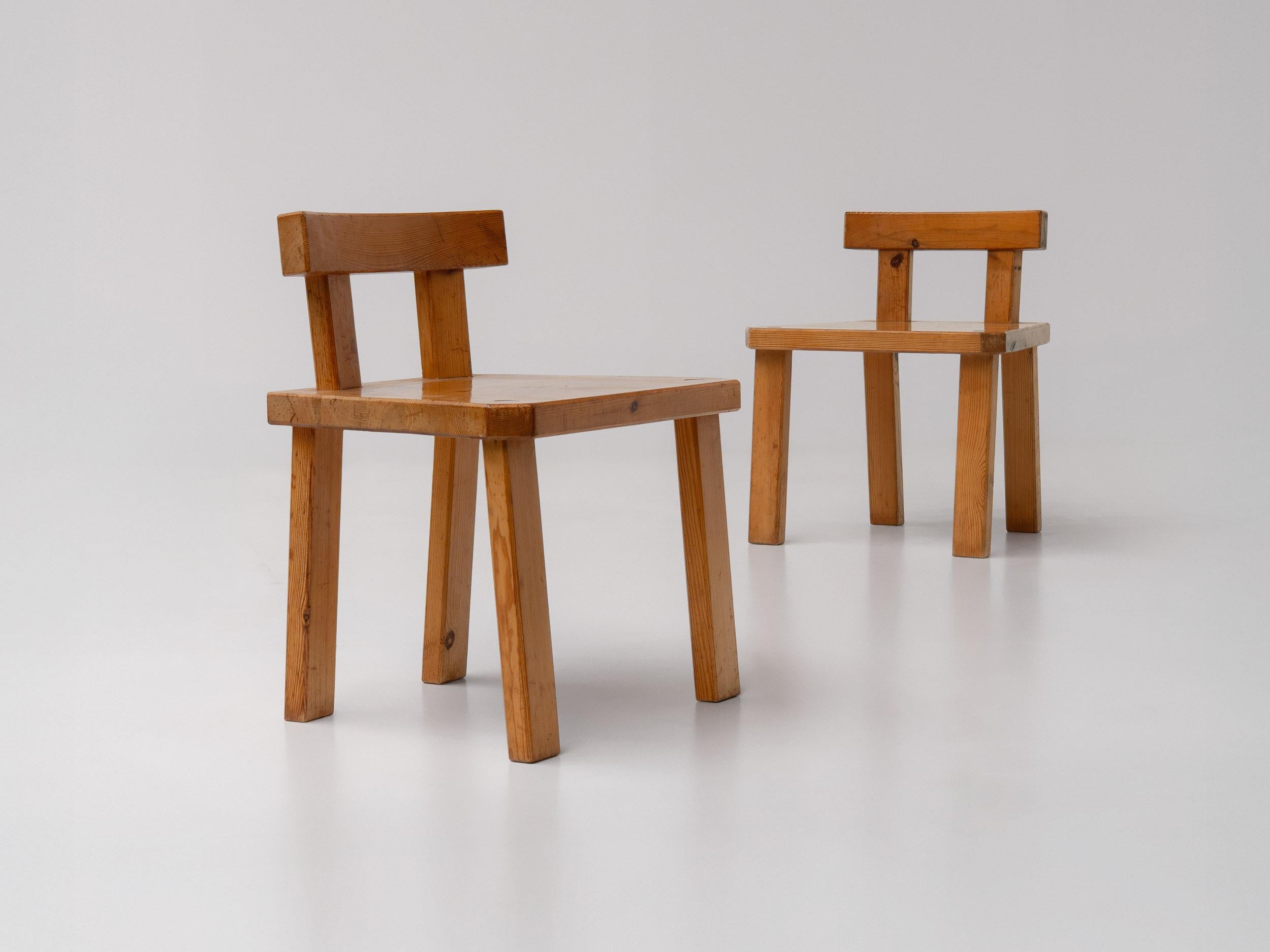 Scandinavian Modern Pair of Roland Wilhelmsson Scandinavian Pine Low Chairs, 1960s Sweden For Sale