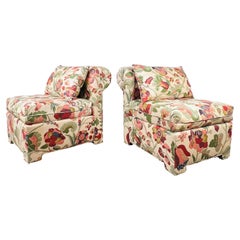 Pair of Rollback Slipper Chairs