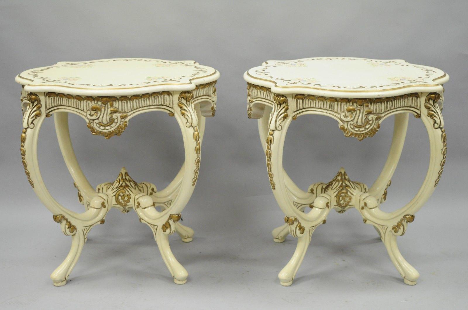 Roma Furniture French Provincial French Provincial Side Table With Cane