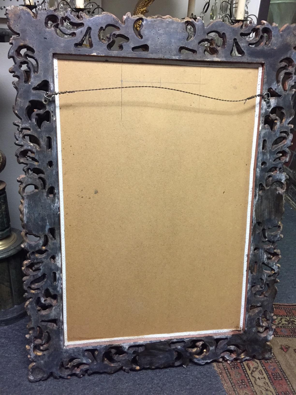 Early 20th Century Roman Baroque Style Carved Giltwood Rectangular Mirror