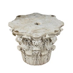 Pair of Roman Carrara Marble Capitals (sold seperately)