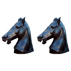 Pair of Roman Horse in Terracotta,  20th Century