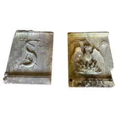Antique Pair Of Romanesque Stone Blason - Coat Of Arms