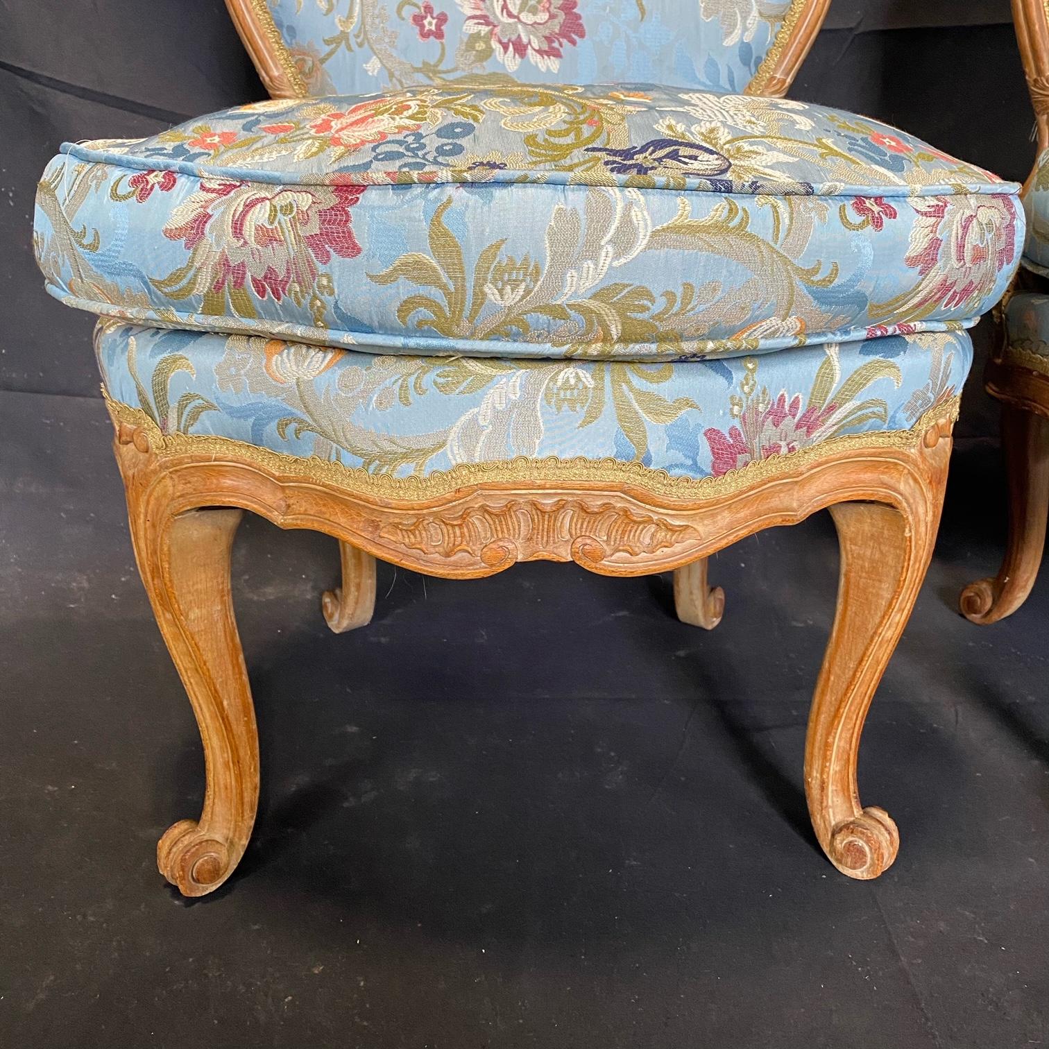 Pair of Romantic 19th Century French Carved Walnut Slipper Chairs 1